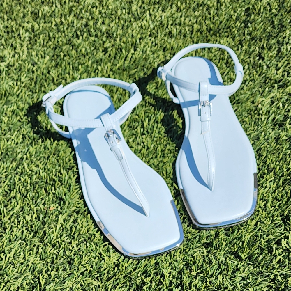 DKNY Daniella Women's Light Blue Leather Ankle Strap Square Toe Sandals Size 7.5 - Picture 12 of 12